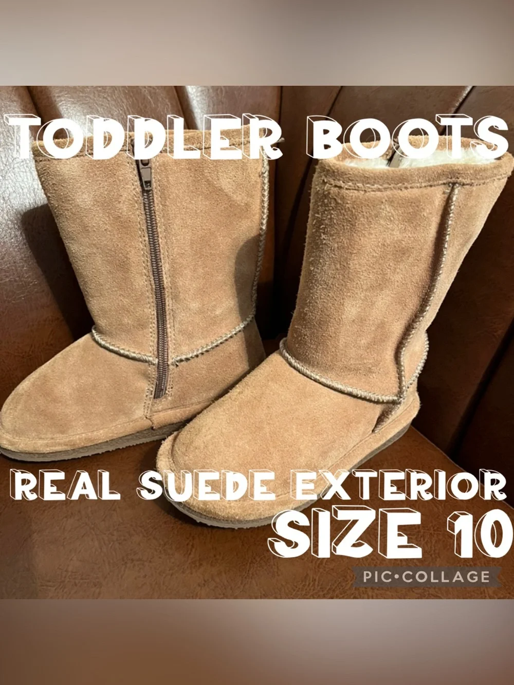 Kid’s “Kid’s Feet-Brand” “Little Zana-Style Name” Real Suede Exterior with Faux